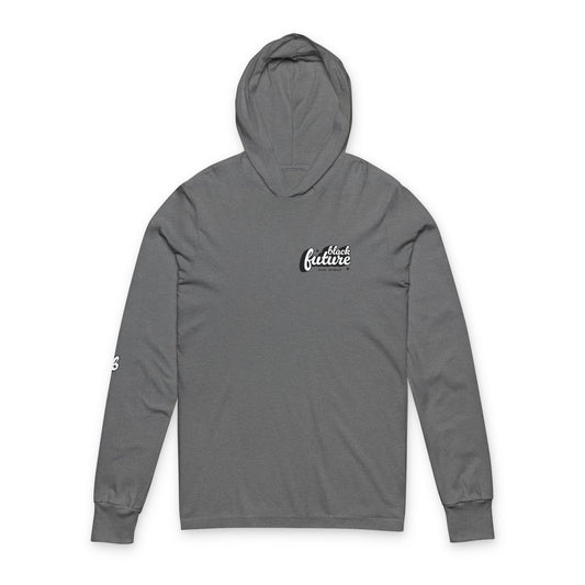 Unisex Hooded Long Sleeve Tee - Comfortable, Stylish, Perfect for Everyday Wear, Gift for Friends, Casual Outings, Black Future Theme
