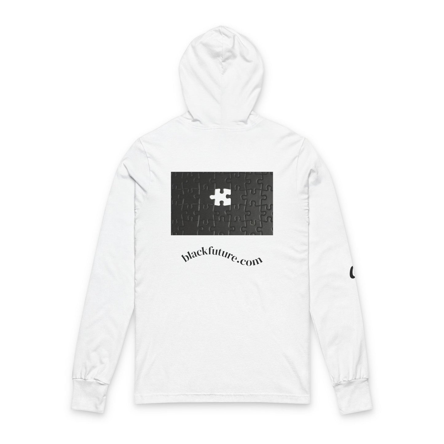Unisex Hooded Long Sleeve Tee - Comfortable, Stylish, Perfect for Everyday Wear, Gift for Friends, Casual Outings, Black Future Theme
