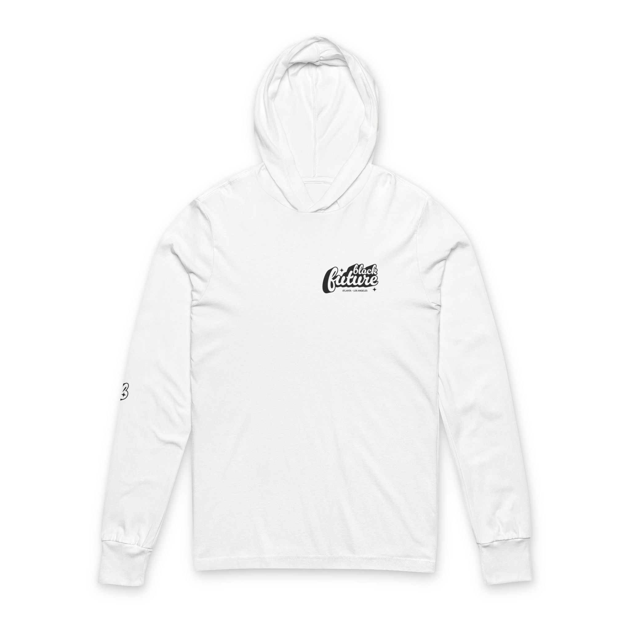 Unisex Hooded Long Sleeve Tee - Comfortable, Stylish, Perfect for Everyday Wear, Gift for Friends, Casual Outings, Black Future Theme