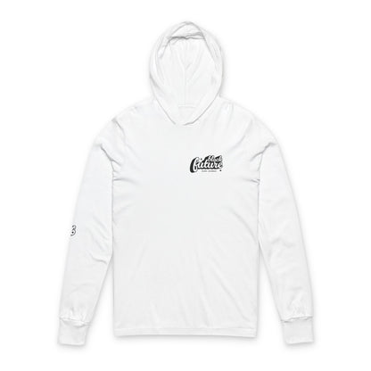 Unisex Hooded Long Sleeve Tee - Comfortable, Stylish, Perfect for Everyday Wear, Gift for Friends, Casual Outings, Black Future Theme