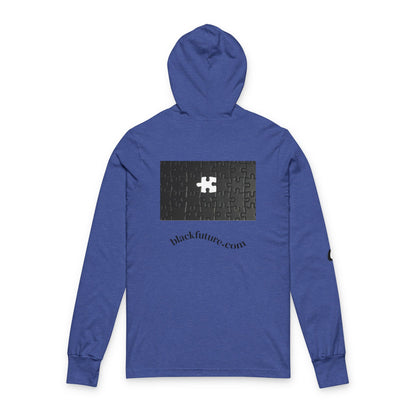 Unisex Hooded Long Sleeve Tee - Comfortable, Stylish, Perfect for Everyday Wear, Gift for Friends, Casual Outings, Black Future Theme