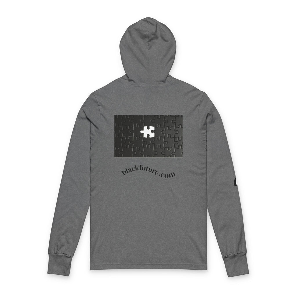 Unisex Hooded Long Sleeve Tee - Comfortable, Stylish, Perfect for Everyday Wear, Gift for Friends, Casual Outings, Black Future Theme