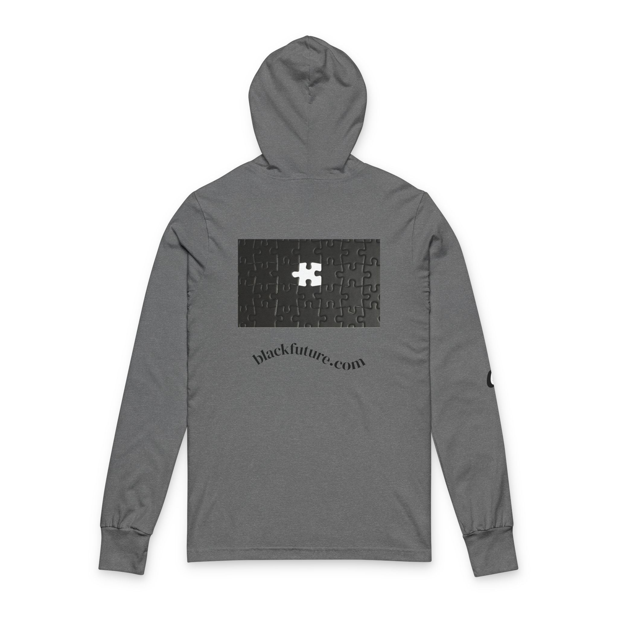 Unisex Hooded Long Sleeve Tee - Comfortable, Stylish, Perfect for Everyday Wear, Gift for Friends, Casual Outings, Black Future Theme