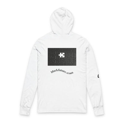 Unisex Hooded Long Sleeve Tee - Comfortable, Stylish, Perfect for Everyday Wear, Gift for Friends, Casual Outings, Black Future Theme